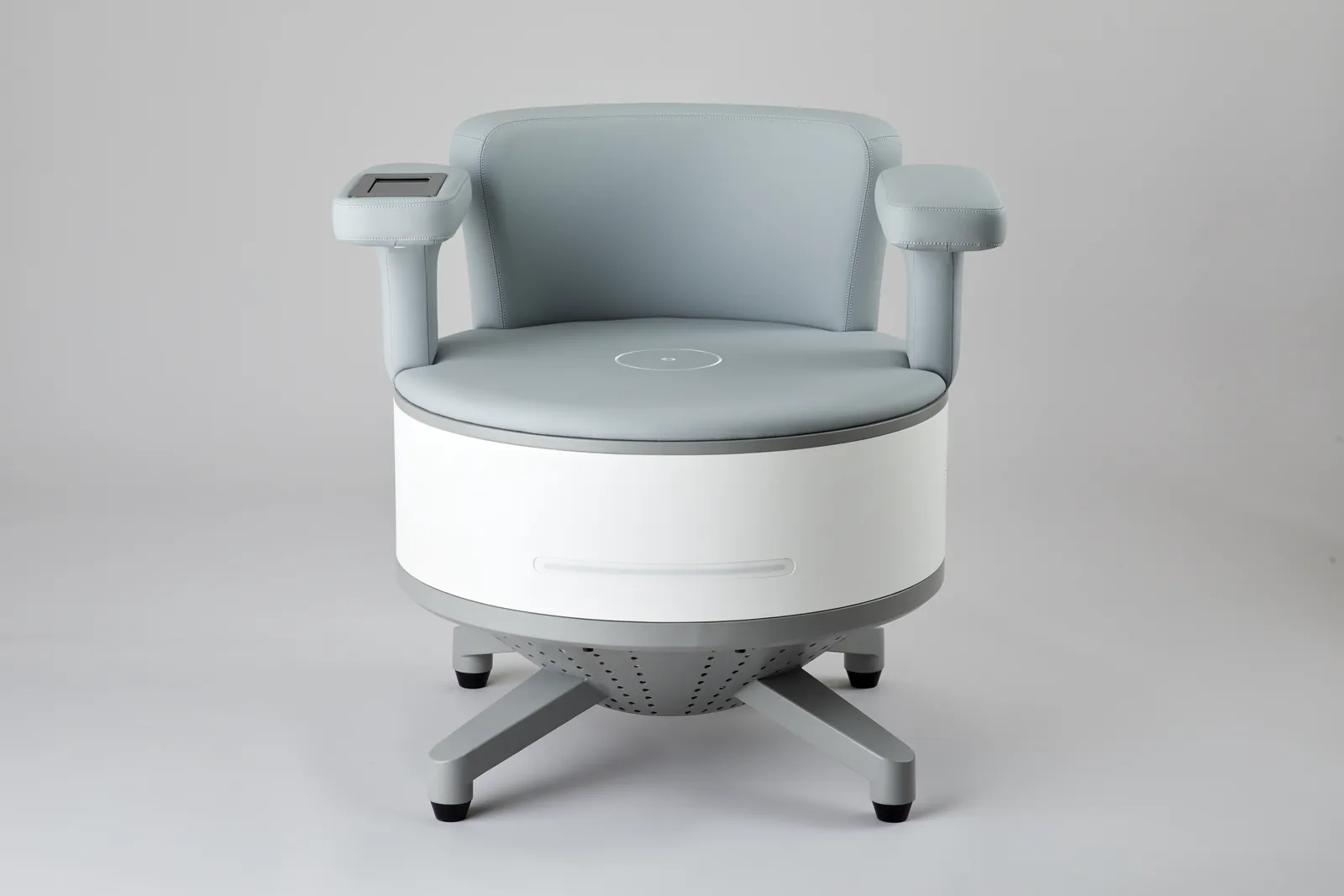 Ultra Tesla Seat with a person beside the chair